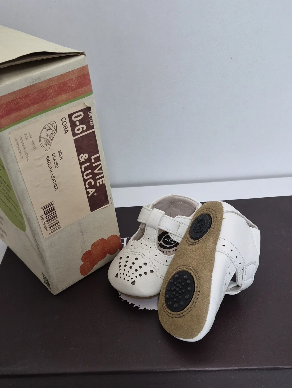 Livie & Luca White Leather Mary Jane Baby Shoes